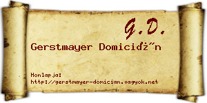 Gerstmayer Domicián névjegykártya